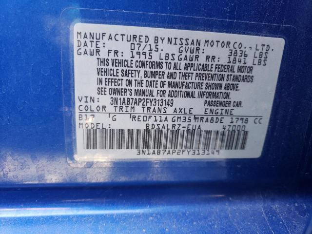 Photo 12 VIN: 3N1AB7AP2FY313149 - NISSAN SENTRA S 