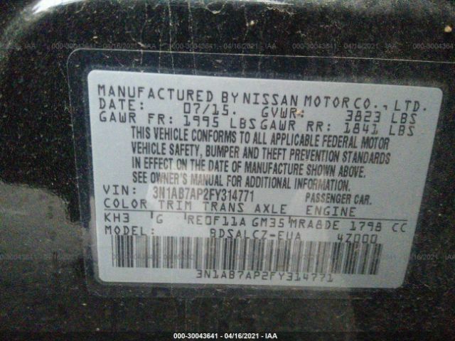 Photo 8 VIN: 3N1AB7AP2FY314771 - NISSAN SENTRA 