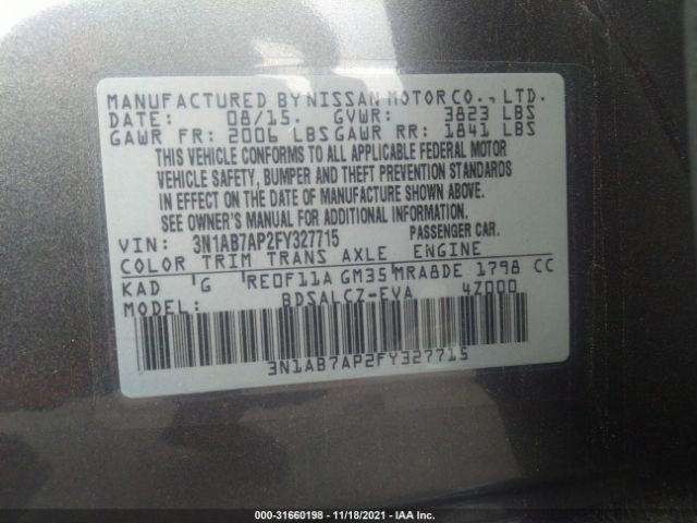 Photo 8 VIN: 3N1AB7AP2FY327715 - NISSAN SENTRA 