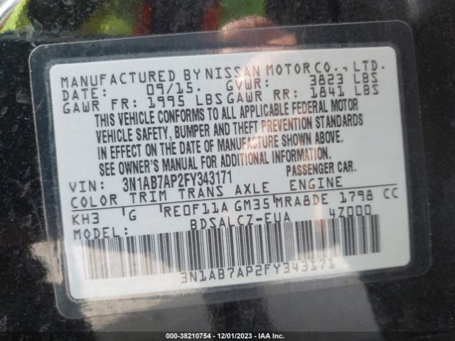 Photo 8 VIN: 3N1AB7AP2FY343171 - NISSAN SENTRA 