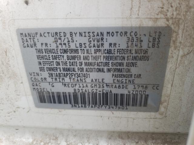 Photo 9 VIN: 3N1AB7AP2FY347401 - NISSAN SENTRA S 