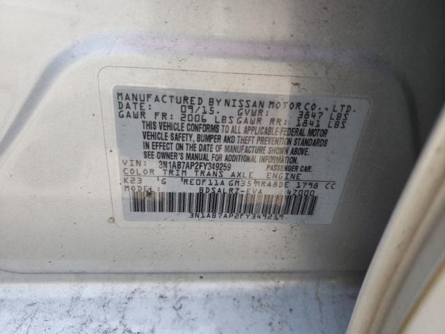 Photo 9 VIN: 3N1AB7AP2FY349259 - NISSAN SENTRA S 