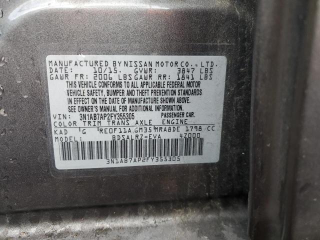 Photo 11 VIN: 3N1AB7AP2FY355305 - NISSAN SENTRA S 