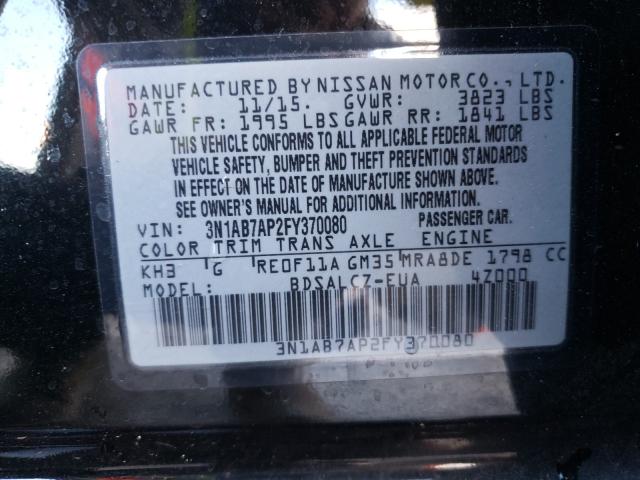 Photo 9 VIN: 3N1AB7AP2FY370080 - NISSAN SENTRA S 