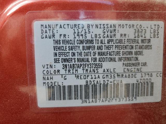 Photo 11 VIN: 3N1AB7AP2FY373559 - NISSAN SENTRA S 