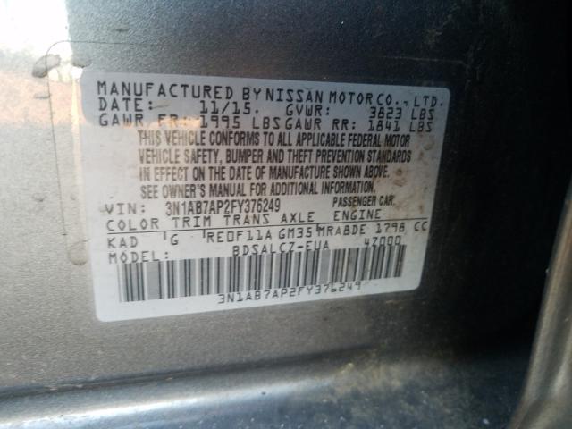 Photo 9 VIN: 3N1AB7AP2FY376249 - NISSAN SENTRA S 