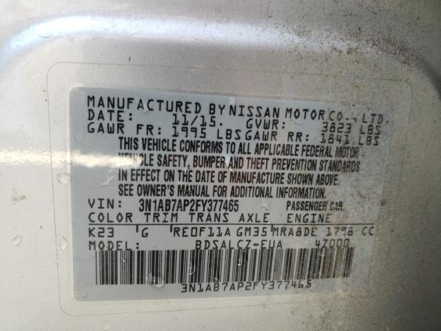 Photo 9 VIN: 3N1AB7AP2FY377465 - NISSAN SENTRA S 