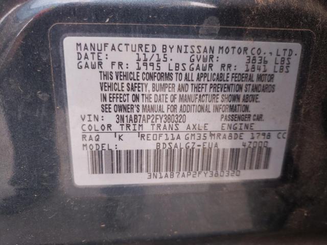 Photo 9 VIN: 3N1AB7AP2FY380320 - NISSAN SENTRA S 