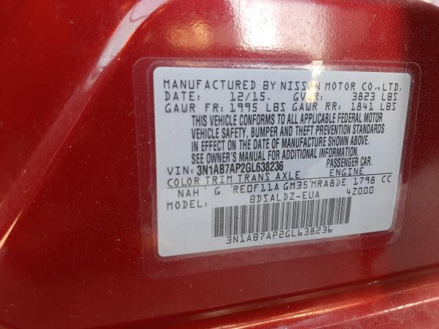 Photo 9 VIN: 3N1AB7AP2GL638236 - NISSAN SENTRA S 