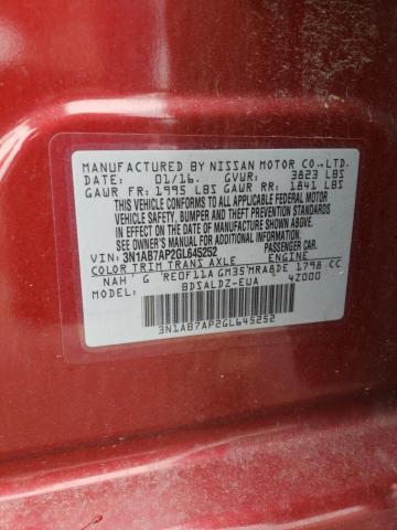 Photo 9 VIN: 3N1AB7AP2GL645252 - NISSAN SENTRA S 