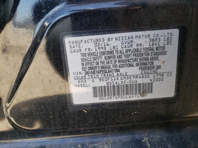 Photo 9 VIN: 3N1AB7AP2GL647194 - NISSAN SENTRA S 