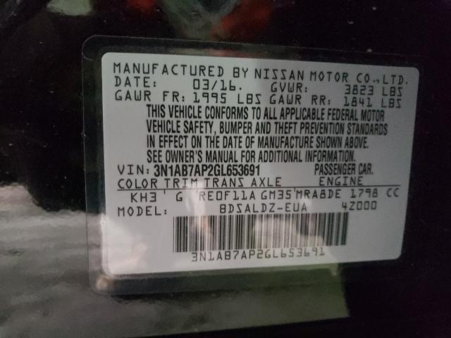 Photo 9 VIN: 3N1AB7AP2GL653691 - NISSAN SENTRA S 