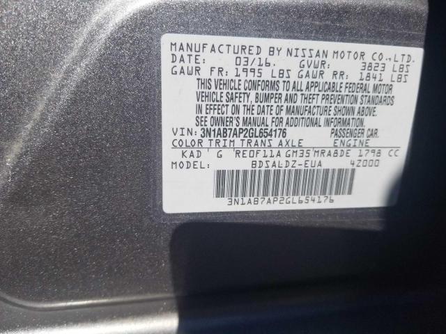 Photo 9 VIN: 3N1AB7AP2GL654176 - NISSAN SENTRA 