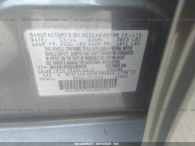 Photo 8 VIN: 3N1AB7AP2GL662570 - NISSAN SENTRA 