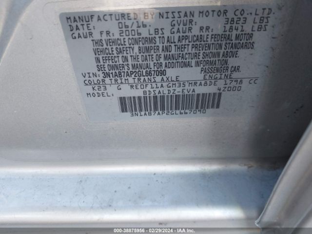 Photo 8 VIN: 3N1AB7AP2GL667090 - NISSAN SENTRA 