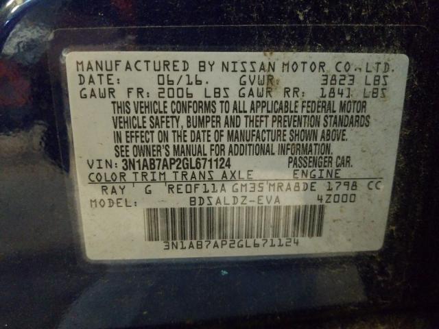 Photo 9 VIN: 3N1AB7AP2GL671124 - NISSAN SENTRA S 