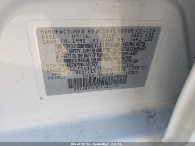 Photo 8 VIN: 3N1AB7AP2GL681622 - NISSAN SENTRA 