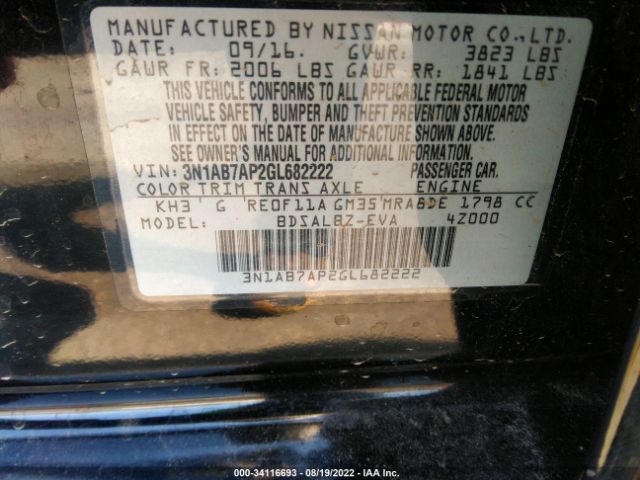 Photo 8 VIN: 3N1AB7AP2GL682222 - NISSAN SENTRA 