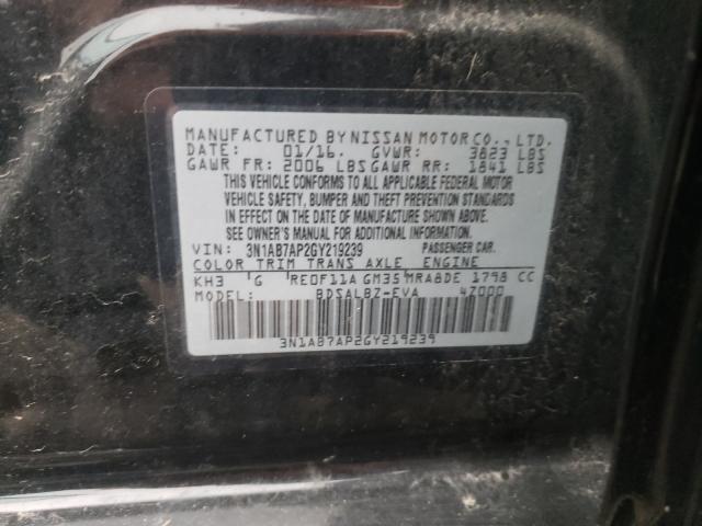 Photo 9 VIN: 3N1AB7AP2GY219239 - NISSAN SENTRA S 