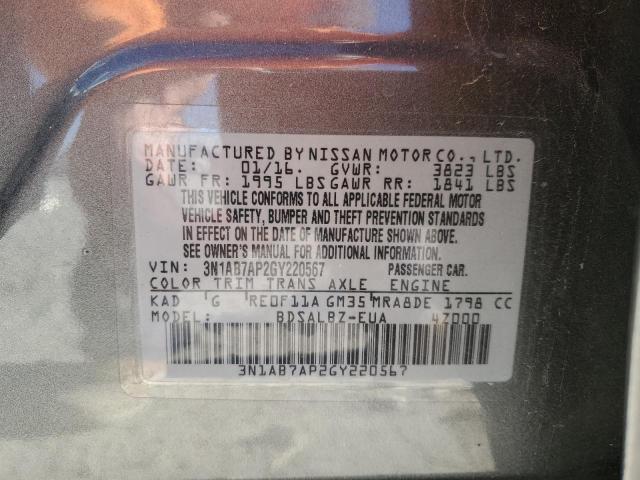 Photo 12 VIN: 3N1AB7AP2GY220567 - NISSAN SENTRA 