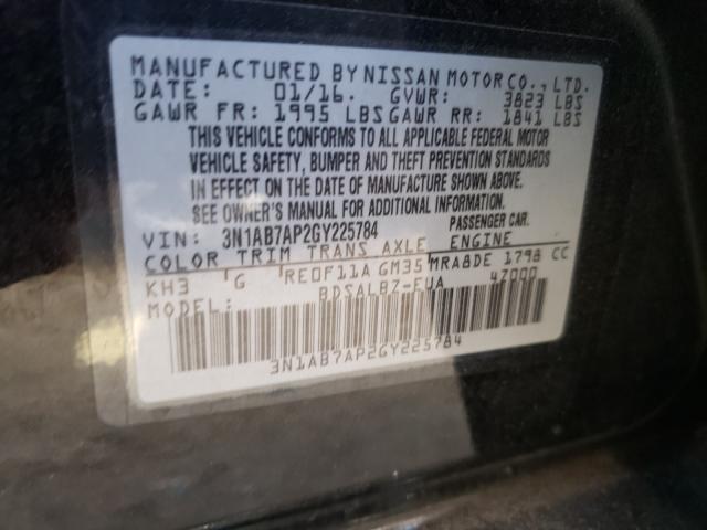 Photo 9 VIN: 3N1AB7AP2GY225784 - NISSAN SENTRA S 