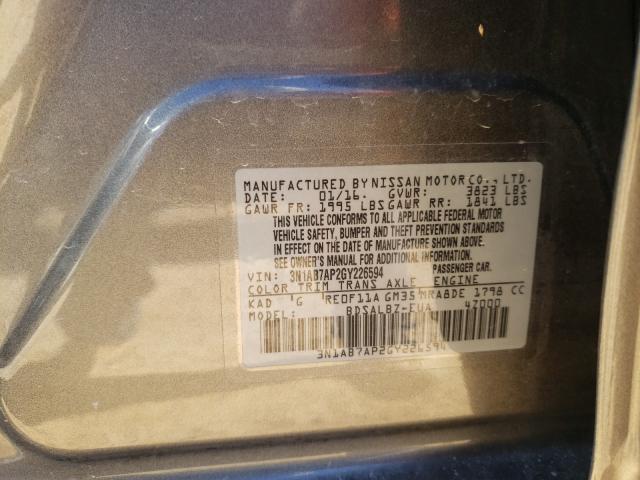 Photo 9 VIN: 3N1AB7AP2GY226594 - NISSAN SENTRA S 