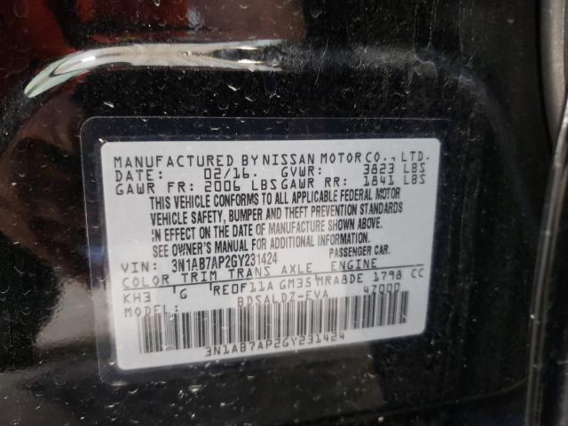 Photo 9 VIN: 3N1AB7AP2GY231424 - NISSAN SENTRA S 