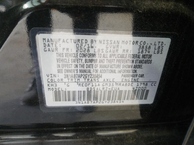 Photo 9 VIN: 3N1AB7AP2GY238454 - NISSAN SENTRA S 