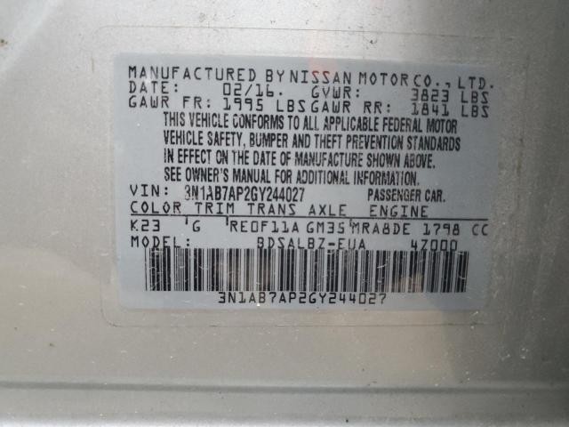 Photo 12 VIN: 3N1AB7AP2GY244027 - NISSAN SENTRA S 