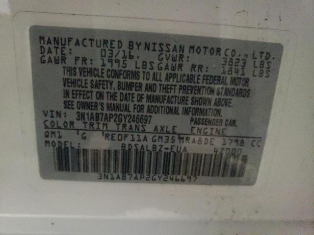 Photo 12 VIN: 3N1AB7AP2GY246697 - NISSAN SENTRA 