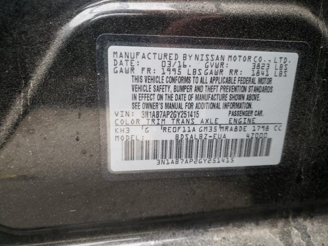 Photo 9 VIN: 3N1AB7AP2GY251415 - NISSAN SENTRA S 