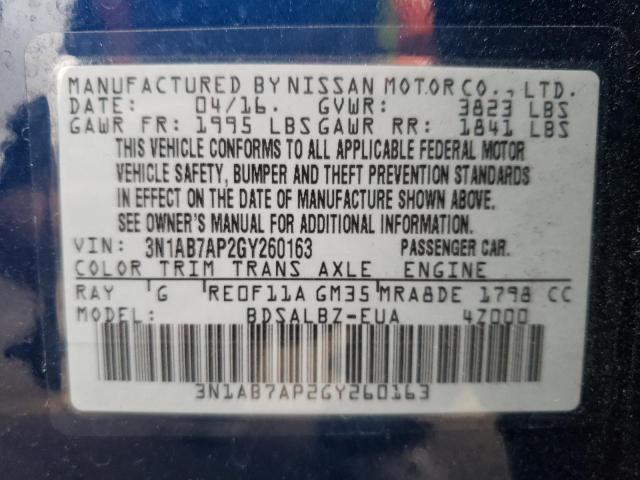 Photo 9 VIN: 3N1AB7AP2GY260163 - NISSAN SENTRA S 