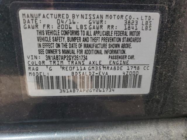 Photo 11 VIN: 3N1AB7AP2GY261734 - NISSAN SENTRA S 