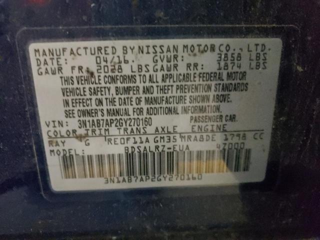 Photo 9 VIN: 3N1AB7AP2GY270160 - NISSAN SENTRA S 