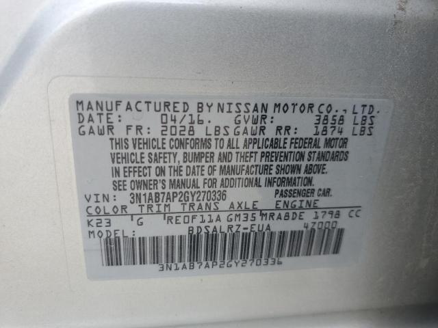 Photo 12 VIN: 3N1AB7AP2GY270336 - NISSAN SENTRA S 