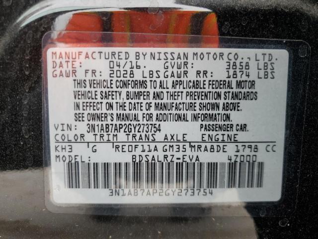 Photo 12 VIN: 3N1AB7AP2GY273754 - NISSAN SENTRA S 