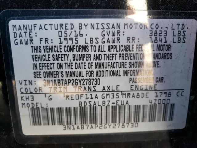 Photo 12 VIN: 3N1AB7AP2GY278730 - NISSAN SENTRA 