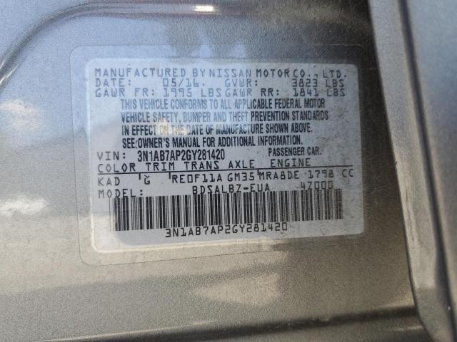 Photo 12 VIN: 3N1AB7AP2GY281420 - NISSAN SENTRA S 