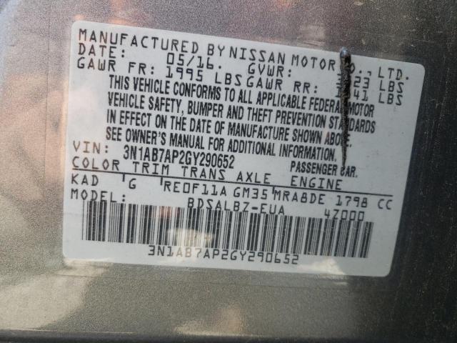 Photo 11 VIN: 3N1AB7AP2GY290652 - NISSAN SENTRA 