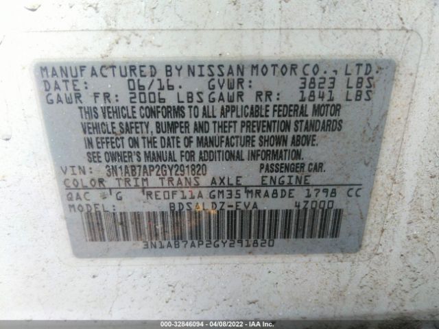 Photo 8 VIN: 3N1AB7AP2GY291820 - NISSAN SENTRA 