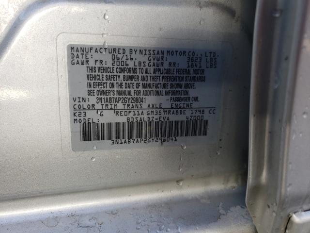 Photo 9 VIN: 3N1AB7AP2GY298041 - NISSAN SENTRA S 