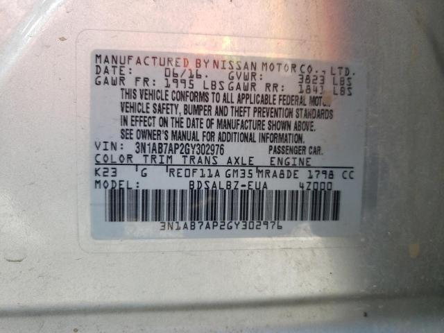 Photo 11 VIN: 3N1AB7AP2GY302976 - NISSAN SENTRA S 