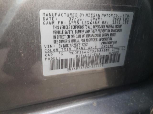 Photo 12 VIN: 3N1AB7AP2GY317333 - NISSAN SENTRA 