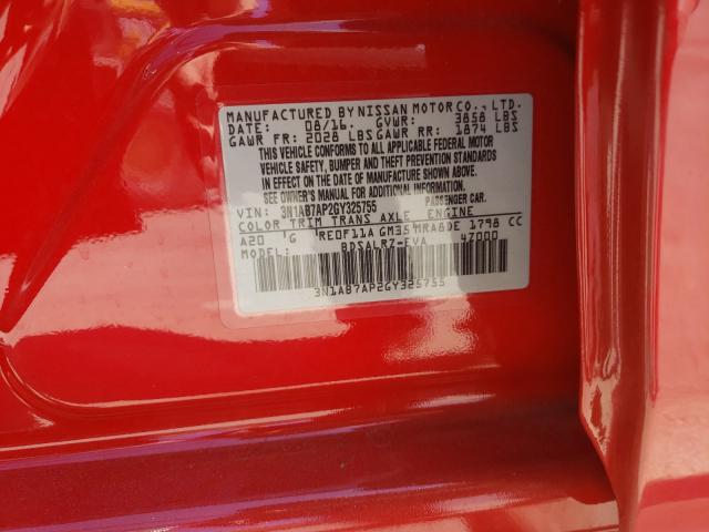 Photo 9 VIN: 3N1AB7AP2GY325755 - NISSAN SENTRA S 