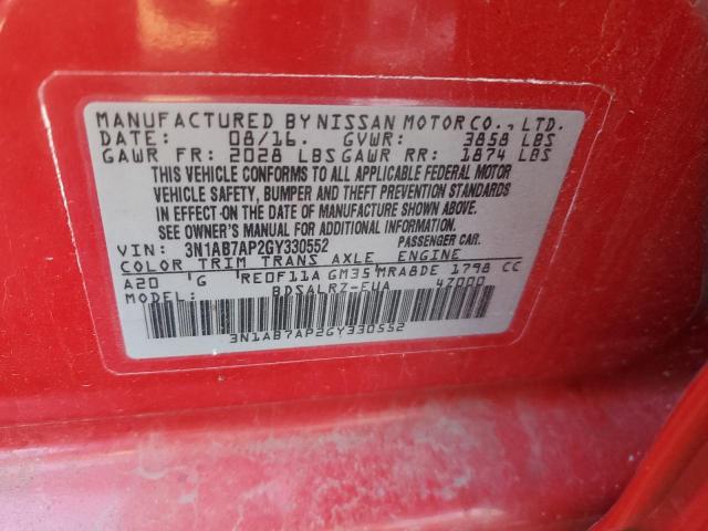 Photo 11 VIN: 3N1AB7AP2GY330552 - NISSAN SENTRA S 