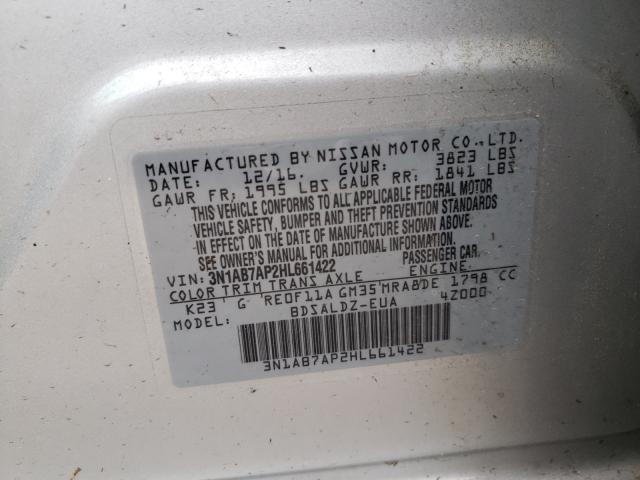 Photo 9 VIN: 3N1AB7AP2HL661422 - NISSAN SENTRA S 