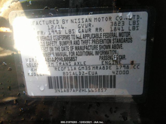 Photo 8 VIN: 3N1AB7AP2HL665857 - NISSAN SENTRA 