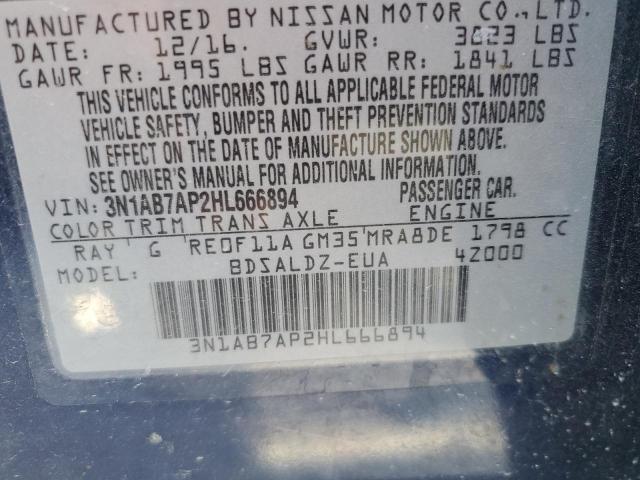 Photo 12 VIN: 3N1AB7AP2HL666894 - NISSAN SENTRA S 