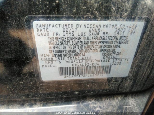 Photo 8 VIN: 3N1AB7AP2HL680214 - NISSAN SENTRA 