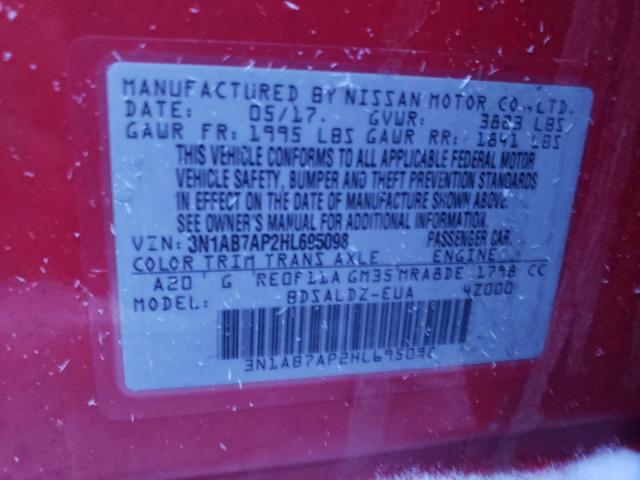 Photo 9 VIN: 3N1AB7AP2HL695098 - NISSAN SENTRA S 